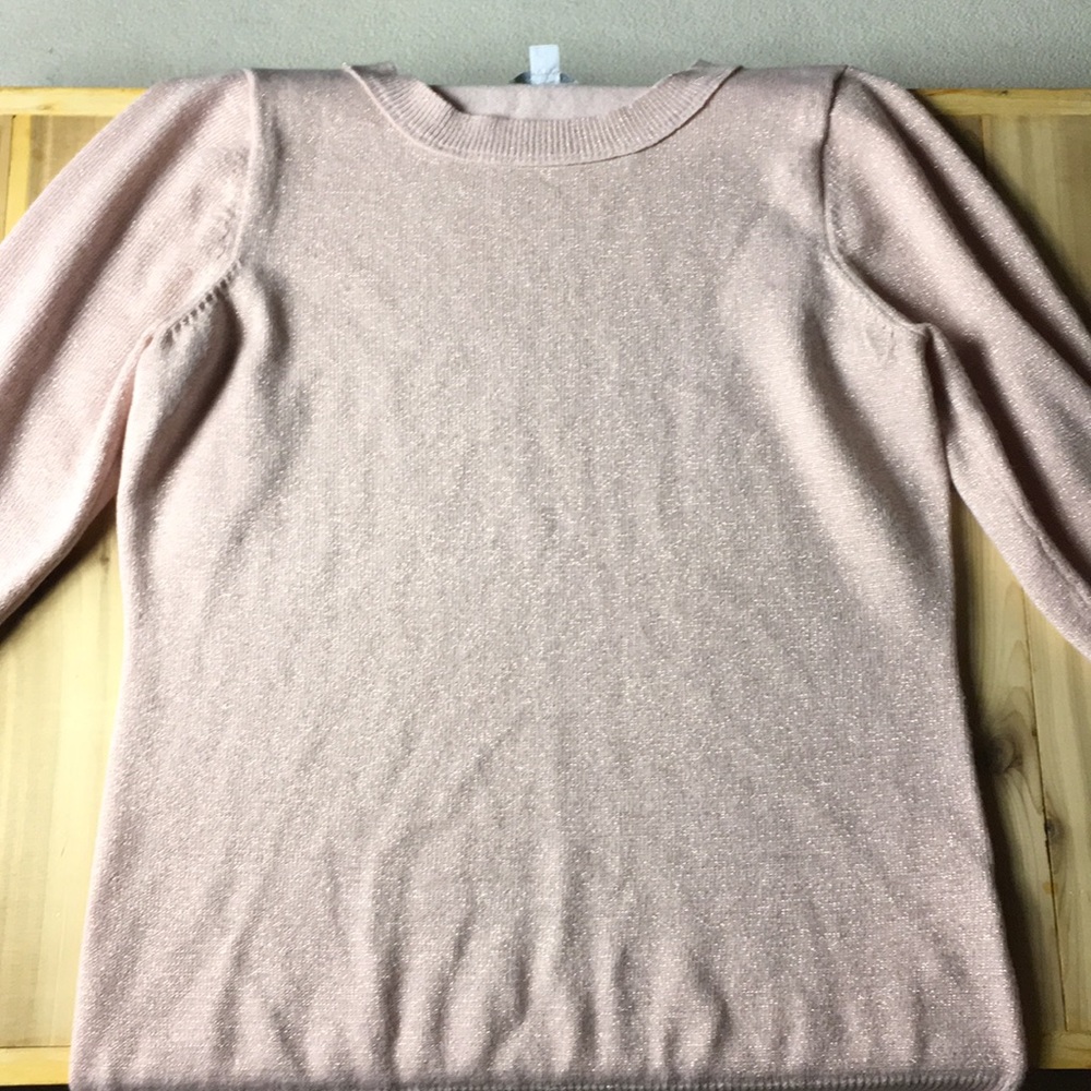 New York and company pink shimmer sweater medium